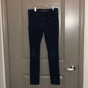 Dark wash blue jeans